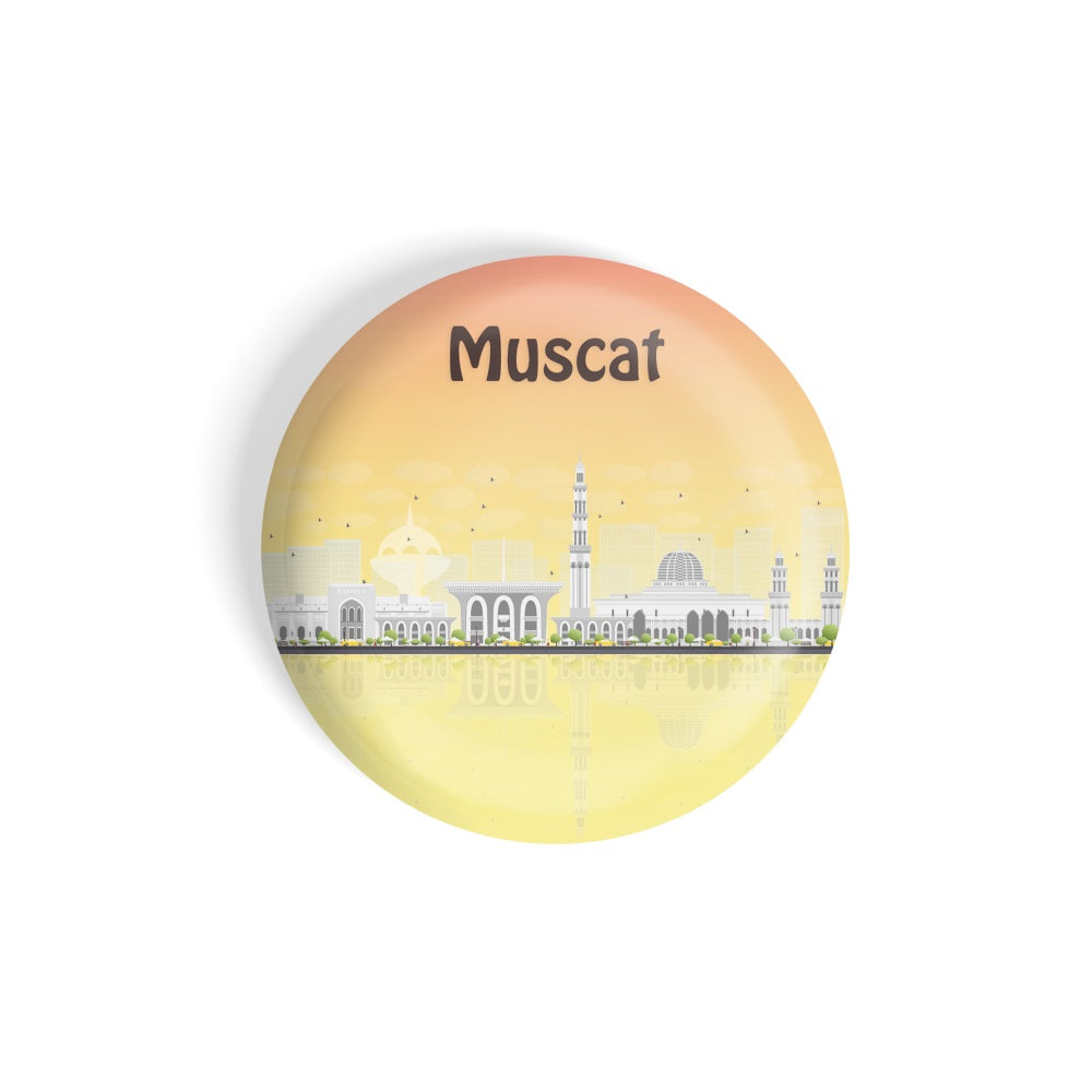 dhcrafts Round Fridge Magnet Multicolour Places Muscat Capital Of Oman Glossy Finish Design Pack of 1 (75 mm)